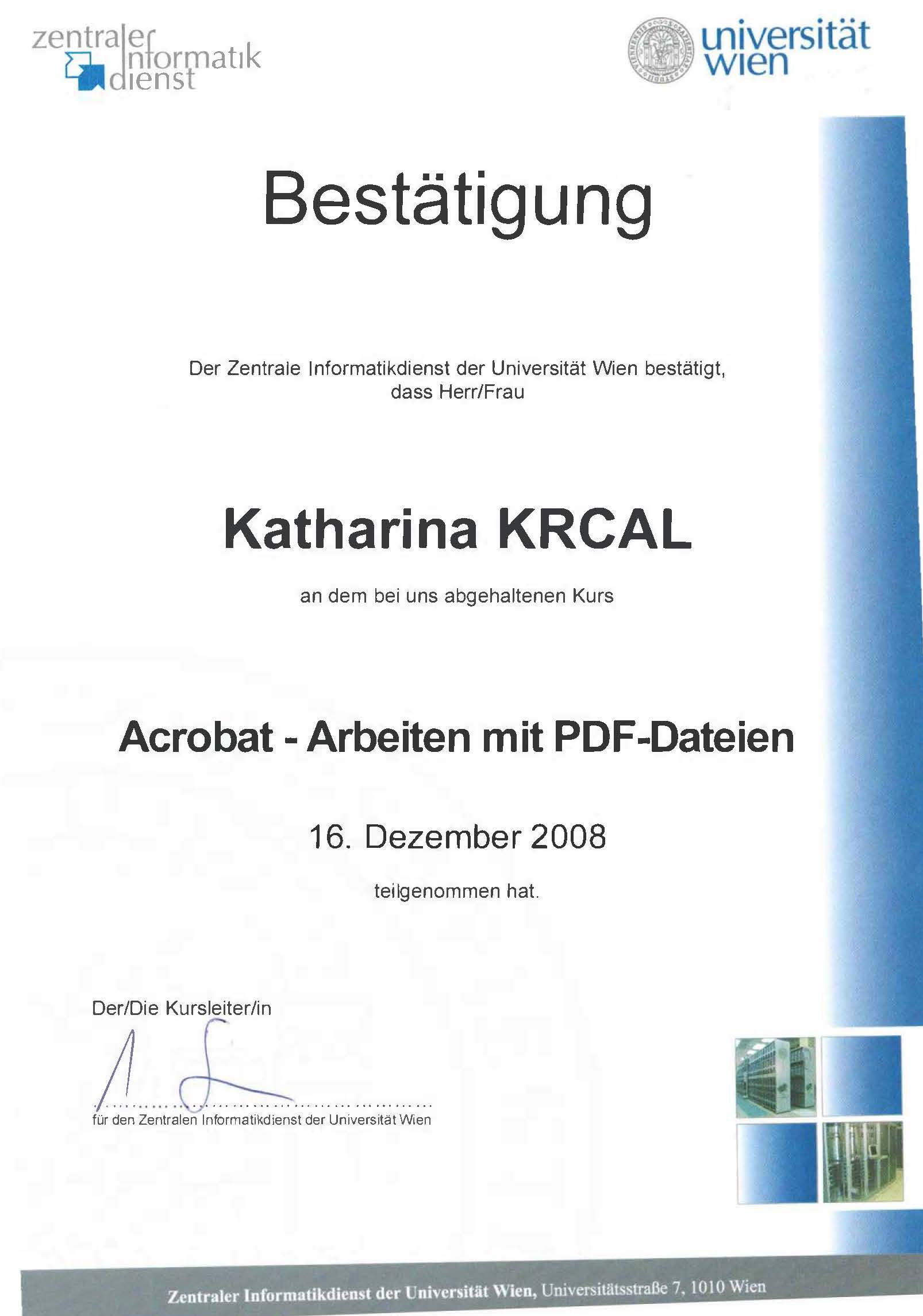 Bestätigung Adobe Acrobate